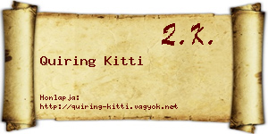 Quiring Kitti névjegykártya