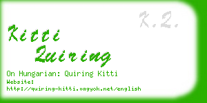 kitti quiring business card